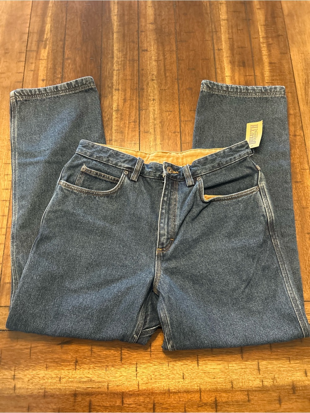 Duluth Trading Men’s Ballroom Flannel Lined Jeans 34x30 NWT Blue Denim